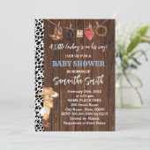 小さなカウボーイは彼の方法は西部の赤ちゃんシャワー 招待状 (スタンド正面)