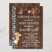 小さなカウボーイは彼の方法は西部の赤ちゃんシャワー 招待状 (正面/裏面)