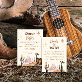 小さなカウボーイウェスタンの男の子おむつラッフル エンクロージャーカード