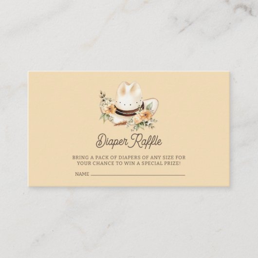 小さなカウボーイウェスタンの赤ちゃんシャワー エンクロージャーカード (正面)