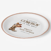 小さなカウボーイウェスタンの赤ちゃんシャワー ペーパープレート (アングル)