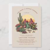 小さなカウボーイウェスタンの赤ちゃんシャワー 招待状 (正面)