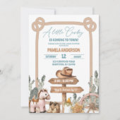 小さなカウボーイウェスタンカントリー赤ちゃんシャワー 招待状 (正面)