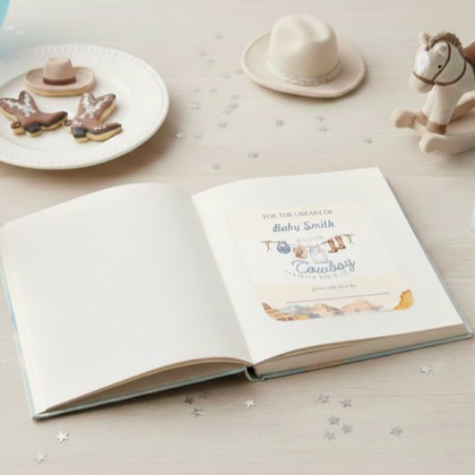 小さなカウボーイウェスタンキャニオン蔵書票 スクエアシール