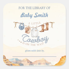 小さなカウボーイウェスタンキャニオン蔵書票 スクエアシール