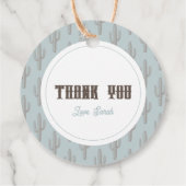 小さなカウボーイウェスタンブルーボーイベビーシャワー フェイバータグ (裏面)