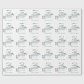 小さなカウボーイウェスタンブルーボーイベビーシャワー ラッピングペーパー (フラット)