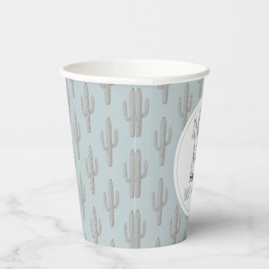 小さなカウボーイウェスタンブルーボーイベビーシャワー 紙コップ (右)