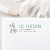 小さなカウボーイウェスタンブルーリターンのアドレス ラベル (インサイチュ)