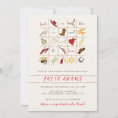 小さなカウボーイウェスタンロデオビンゴベビーシャワー 招待状 (正面)