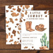 小さなカウボーイウェスタンロデオ赤ちゃんシャワー 招待状