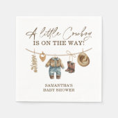 小さなカウボーイウェスタンワイルドウェストRodeo赤ちゃんシャワー スタンダードカクテルナプキン (正面)