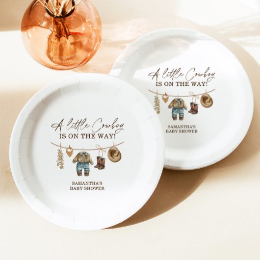 小さなカウボーイウェスタンワイルドウェストRodeo赤ちゃんシャワー ペーパープレート
