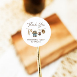 小さなカウボーイウェスタンワイルドウェストRodeo赤ちゃんシャワー ラウンドシール