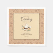 小さなカウボーイウェスタン男の赤ちゃんベビーシャワー スタンダードカクテルナプキン (正面)