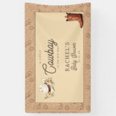 小さなカウボーイウェスタン男の赤ちゃんベビーシャワー 横断幕 (縦)