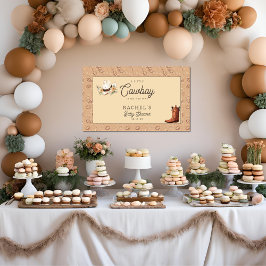 小さなカウボーイウェスタン男の赤ちゃんベビーシャワー 横断幕