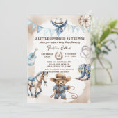 小さなカウボーイカントリー野生の西部の赤ちゃんシャワー 招待状 (スタンド正面)