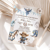 小さなカウボーイカントリー野生の西部の赤ちゃんシャワー 招待状