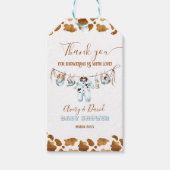 小さなカウボーイクロセスラインワイルドウエストボーイベビースシャワー ギフトタグ (正面)