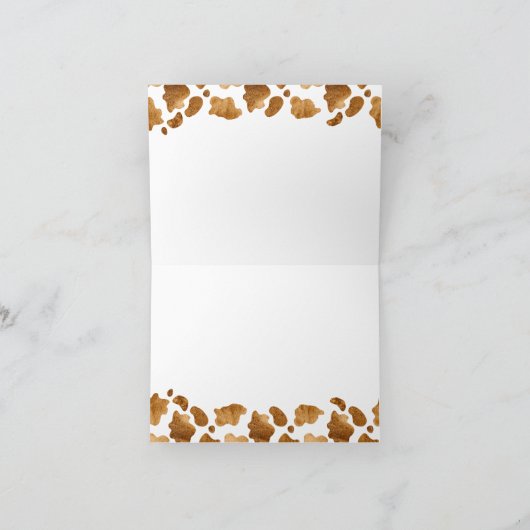 小さなカウボーイクロセスラインワイルドウエストボーイベビースシャワー サンキューカード (内部)