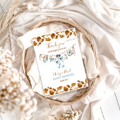 小さなカウボーイクロセスラインワイルドウエストボーイベビースシャワー サンキューカード