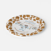 小さなカウボーイクロセスラインワイルドウエストボーイベビースシャワー ペーパープレート (アングル)