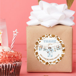 小さなカウボーイクロセスラインワイルドウエストボーイベビースシャワー ラウンドシール