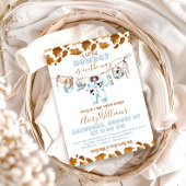 小さなカウボーイクロセスラインワイルドウエストボーイベビースシャワー 招待状