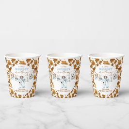 小さなカウボーイクロセスラインワイルドウエストボーイベビースシャワー 紙コップ