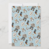 小さなカウボーイクロースラインはゲストBINGOを見つける 招待状 (裏面)