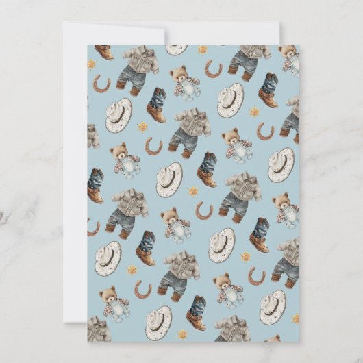 小さなカウボーイクロースラインはゲストBINGOを見つける 招待状 (裏面)