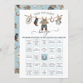 小さなカウボーイクロースラインはゲストBINGOを見つける 招待状