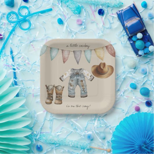 小さなカウボーイズオンザウェイ紙プレート ペーパープレート (パーティー)