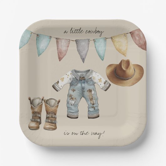 小さなカウボーイズオンザウェイ紙プレート ペーパープレート (正面)