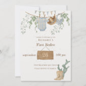 小さなカウボーイファースト誕生日 招待状 (正面)