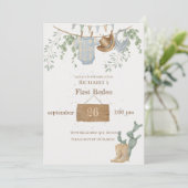 小さなカウボーイファースト誕生日 招待状 (スタンド正面)