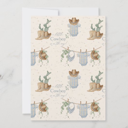 小さなカウボーイファースト誕生日 招待状 (裏面)