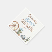 小さなカウボーイブルーブラウン西男の赤ちゃんシャワー スタンダードカクテルナプキン (角)