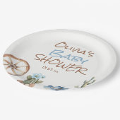 小さなカウボーイブルーブラウン西男の赤ちゃんシャワー ペーパープレート (アングル)