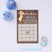 小さなカウボーイブルーベビーシャワービンゴゲームカード チラシ (シングル)