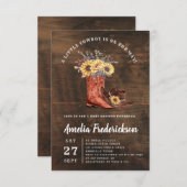 小さなカウボーイブーツ赤ちゃんシャワー 招待状 (正面/裏面)