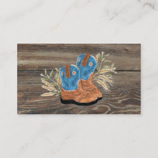 小さなカウボーイブーティベビーシャワーおむつラッフルエンク エンクロージャーカード (裏面)