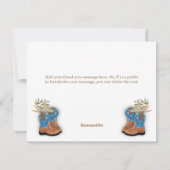 小さなカウボーイブーティホワイトウッド サンキューカード (裏面)