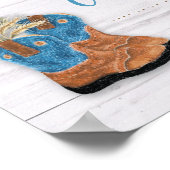 小さなカウボーイブーティ白い木製シャワーゲームサイン ポスター (角)