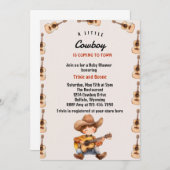 小さなカウボーイモダンウェスタンの赤ちゃんシャワー 招待状 (正面/裏面)