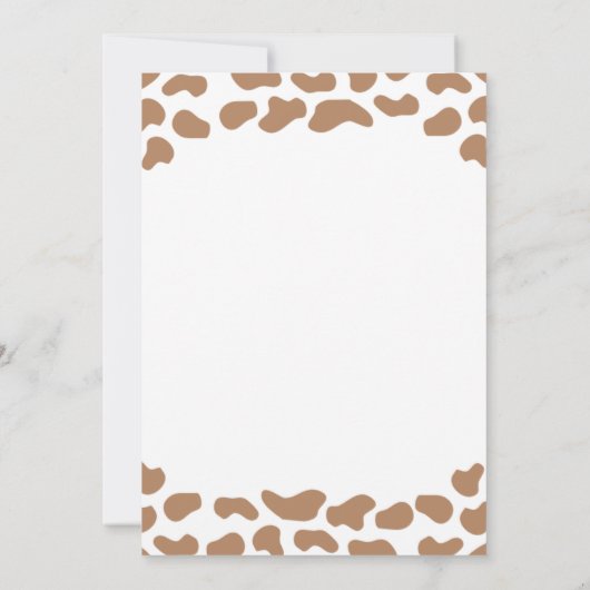 小さなカウボーイワイルドウェストブラウンカウボーイベビーシャワー 招待状 (裏面)