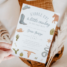 小さなカウボーイ少年の赤ちゃんシャワー 招待状
