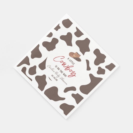 小さなカウボーイ牛の男の子ロデオ西部の赤ちゃんシャワー スタンダードランチョンナプキン (角)