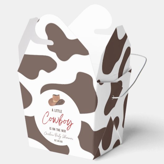 小さなカウボーイ牛の男の子ロデオ西部の赤ちゃんシャワー フェイバーボックス (オープン)